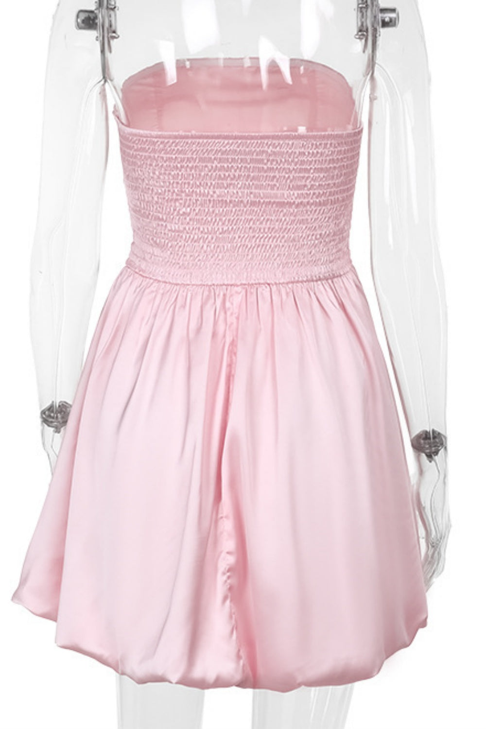 A-line Pink Strapless Ruched Homecoming Dress