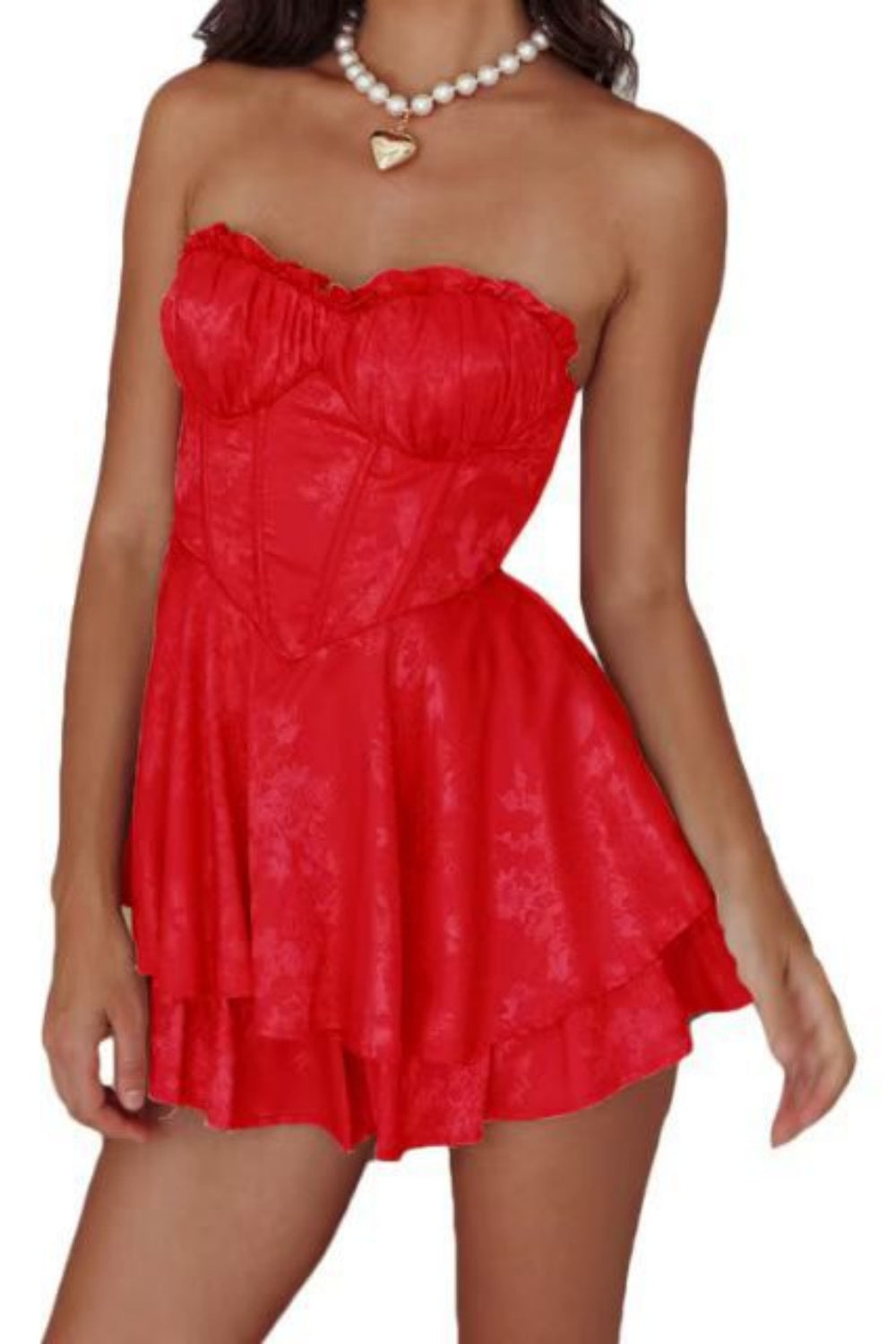 Black Strapless A-line Ruffle Homecoming Dress