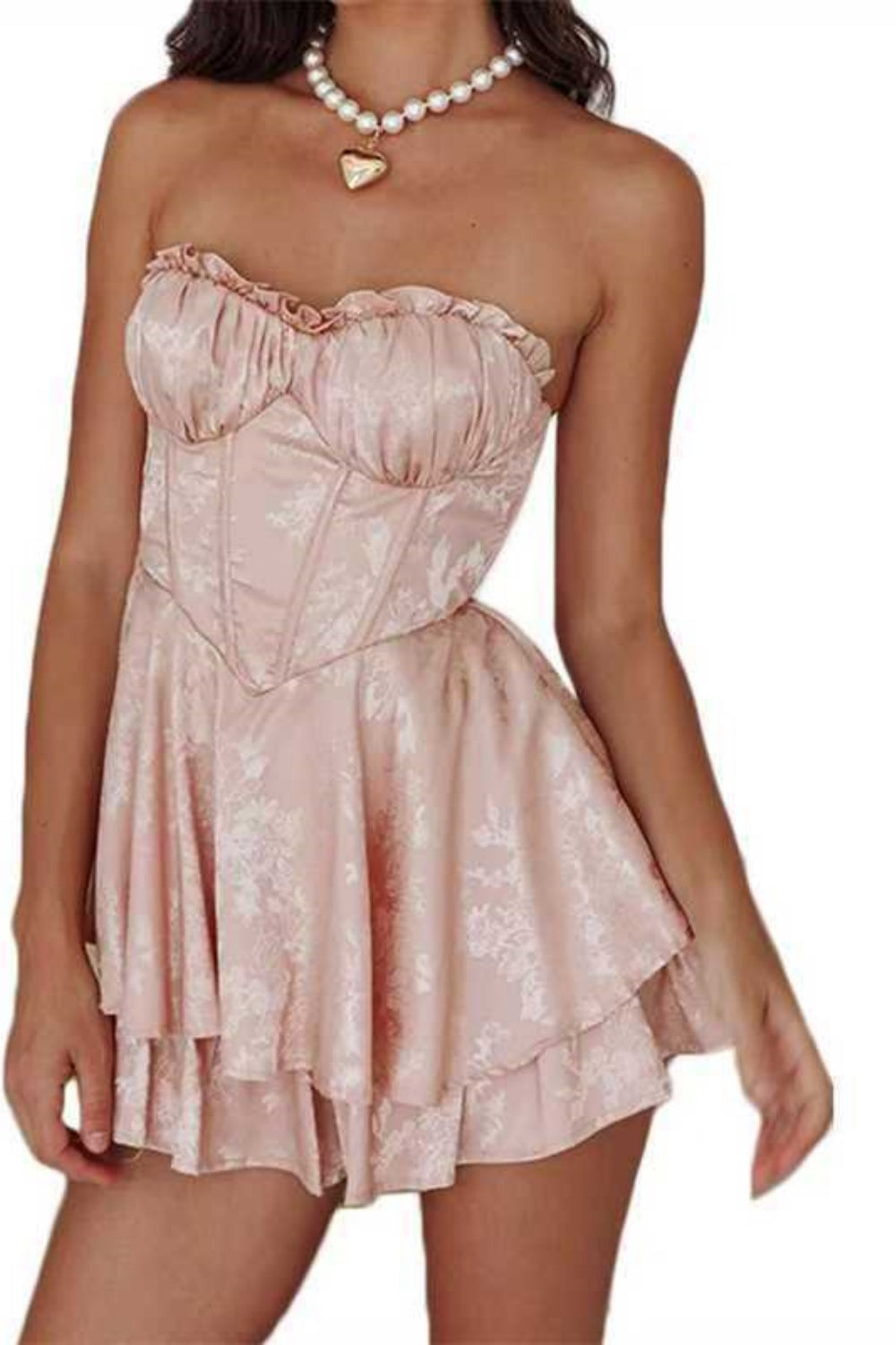 Black Strapless A-line Ruffle Homecoming Dress