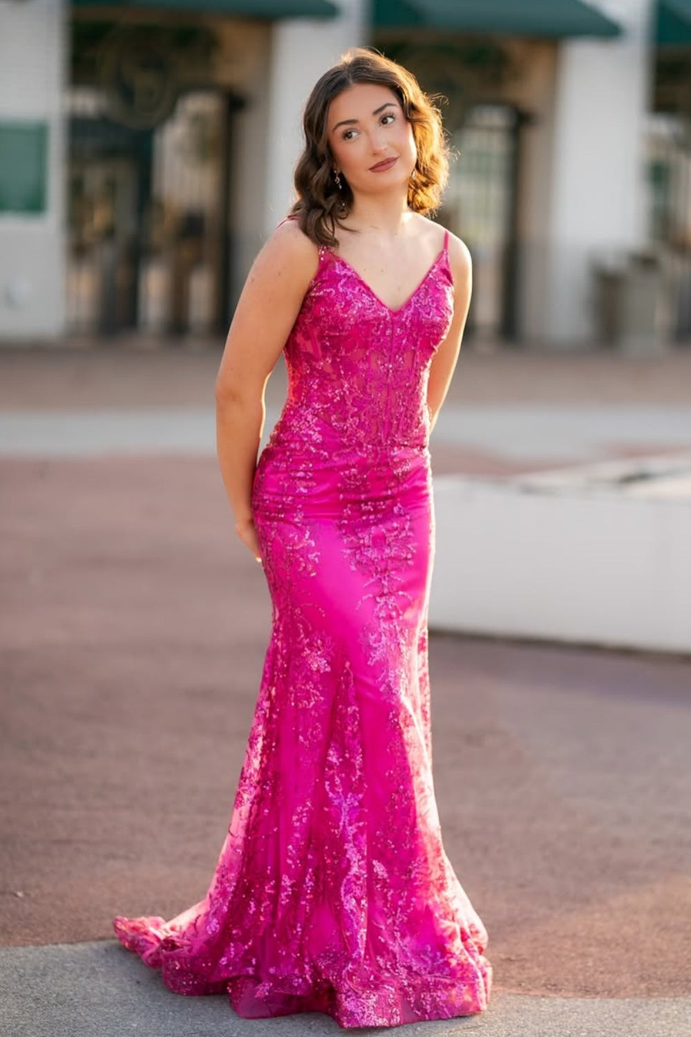 Fuchsia Mermmaid Spaghetti Straps Appliques Prom Dress Tailordea Fuchsia Mermmaid Spaghetti Straps Appliques Prom Dress Tailordea