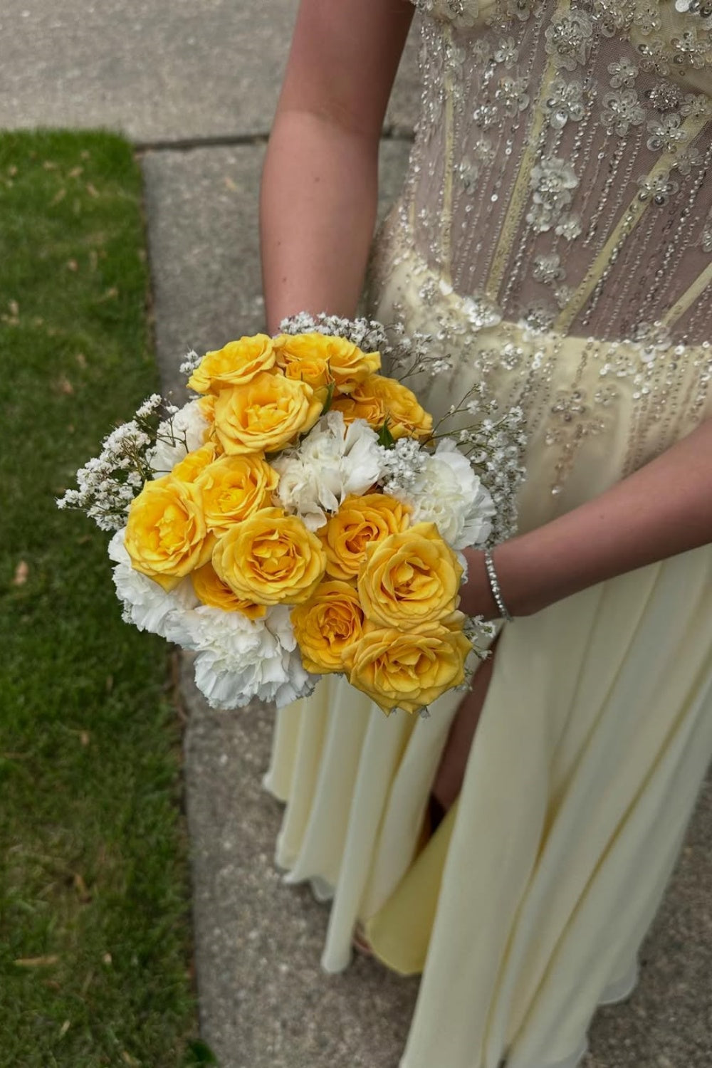 Beaded Illusion & Chiffon Flowy Gown
